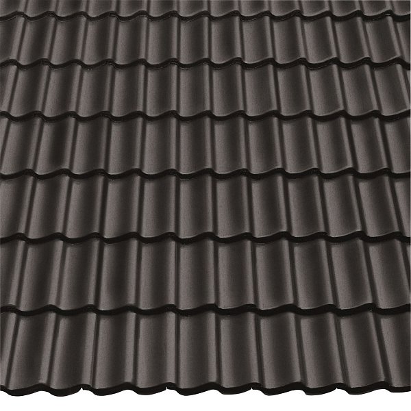 Цементно-песчаная черепица рядовая, Doppel-S Aerlox, Черный, Braas