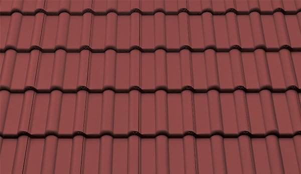 Цементно-песчаная черепица рядовая, ФП, Вишня, Braas