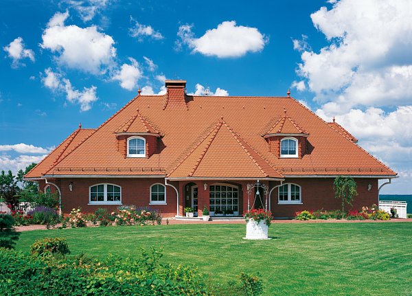 Керамическая черепица Creaton Biber Klassik Rundschnitt ROG, Натуральный красный