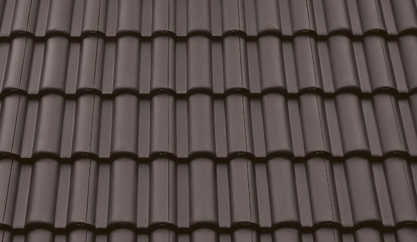 Цементно-песчаная черепица рядовая, Таунус, Темно- коричневый, Braas