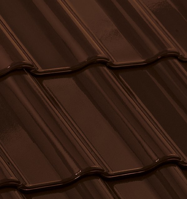 Керамическая черепица Nelskamp F 12, Темно-коричневый глянцевый