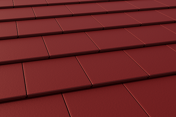 Цементно-песчаная черепица рядовая, Эво, Вишневый, Braas