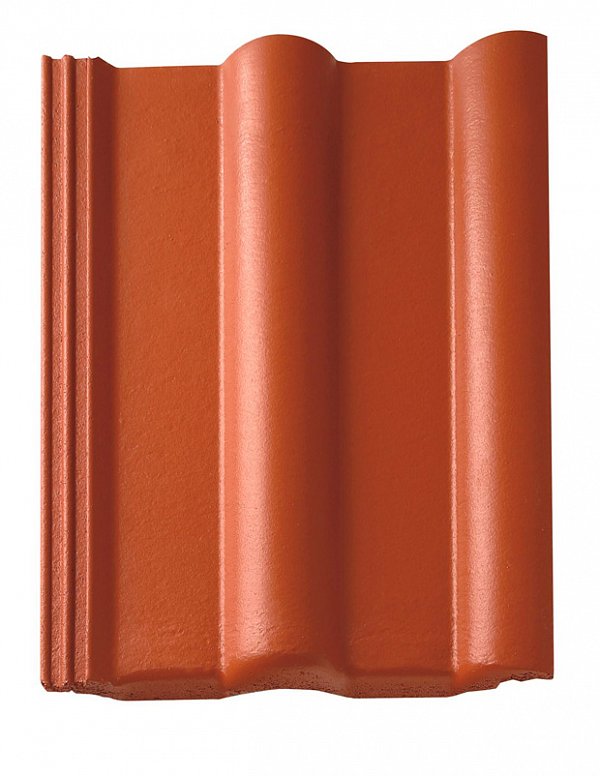 Цементно-песчаная черепица рядовая, ФП, Protegon Seidenmatt, Классический красный, Braas