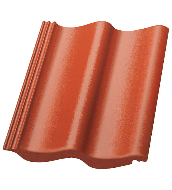 Цементно-песчаная черепица рядовая, S-pfanne, LongLife matt Ziegelrot, Nelskamp