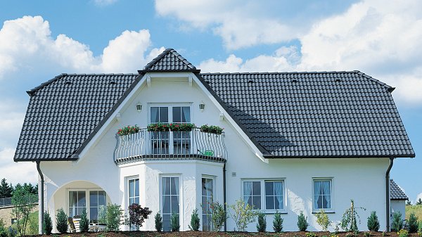 Цементно-песчаная черепица рядовая, Harzer Pfanne, Star Matt, Колониально-коричневый, Braas