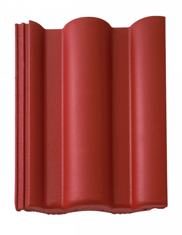 Цементно-песчаная черепица рядовая, Таунус, Star Matt, Темно-красный, Braas