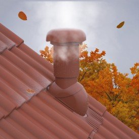 Проходная черепица универсальная, DN 125, красный, KLOBER