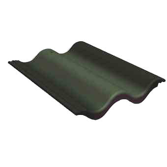 Цементно-песчаная черепица рядовая, Palema Черно-зеленый, Benders