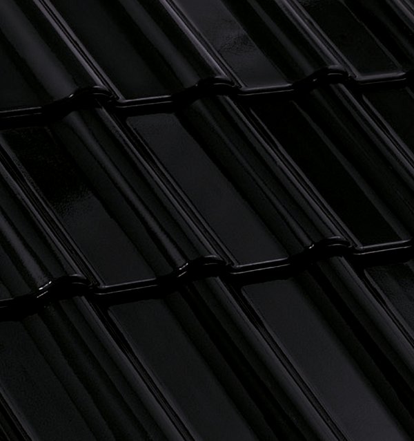 Керамическая черепица Nelskamp F 12, Черный глянцевый