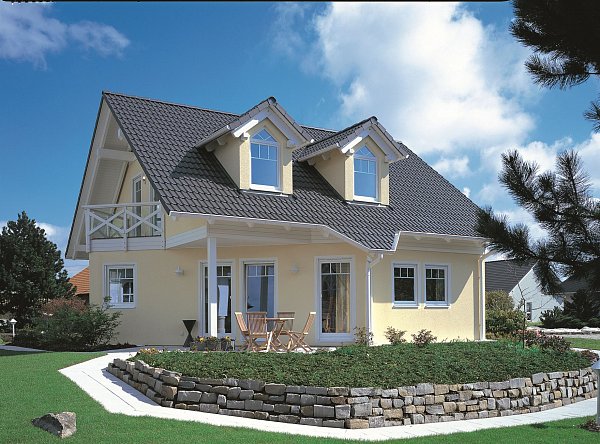 Цементно-песчаная черепица рядовая, ФП, Protegon Seidenmatt, Гранит, Braas