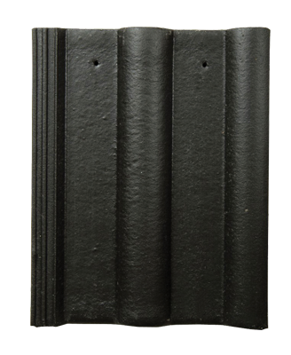 Цементно-песчаная черепица рядовая, Черный, Забудова