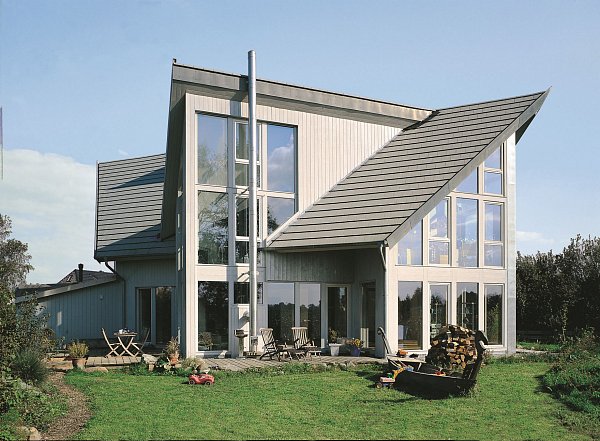 Цементно-песчаная черепица рядовая, Тегалит, Protegon Matt, Серый, Braas