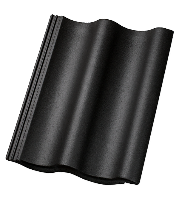 Цементно-песчаная черепица рядовая, Sigma, LongLife matt Schwarz, Nelskamp
