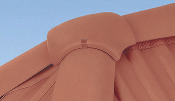 Вальмовая черепица без зажима, (ФП, Янтарь,Таунус), Красный, Braas