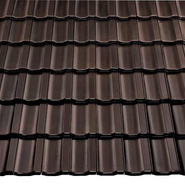 Керамическая черепица Braas Топаз 13V, цвет Тик-коричневый