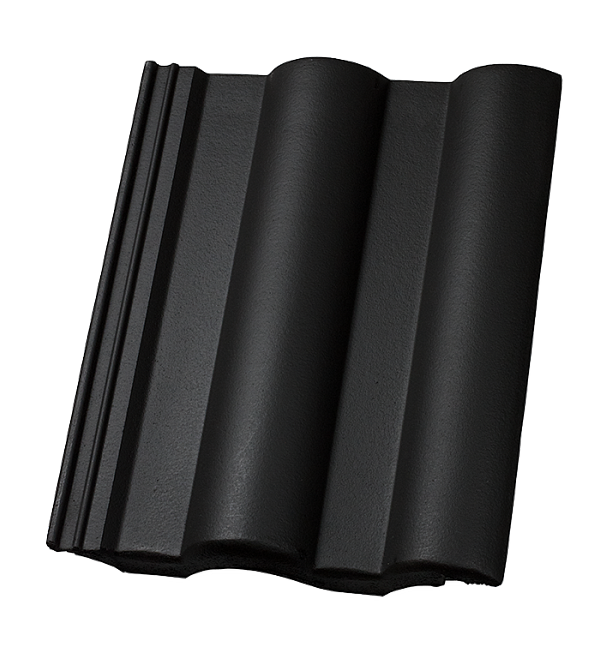 Цементно-песчаная черепица рядовая, Kronen-pfanne, LongLife matt, Schwarz, Nelskamp