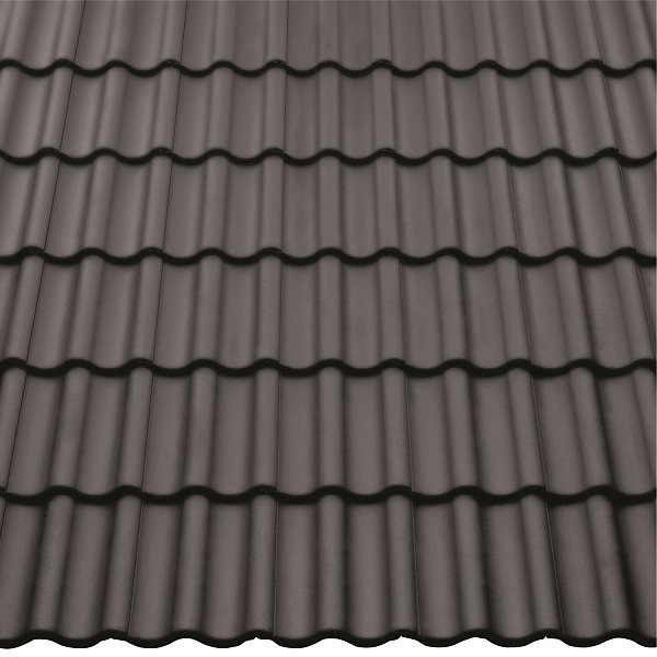Цементно-песчаная черепица рядовая, Harzer Pfanne 7, Star Matt, Гранит, Braas