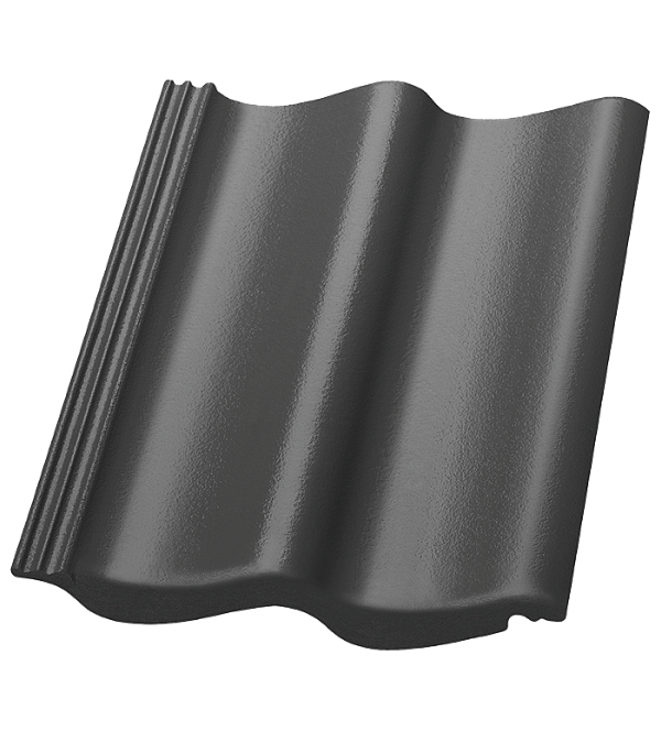 Цементно-песчаная черепица рядовая, S-pfanne, TOP 2000S Granit, Nelskamp