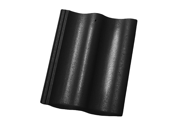 Цементно-песчаная черепица рядовая, Протектор, Черный, Braas