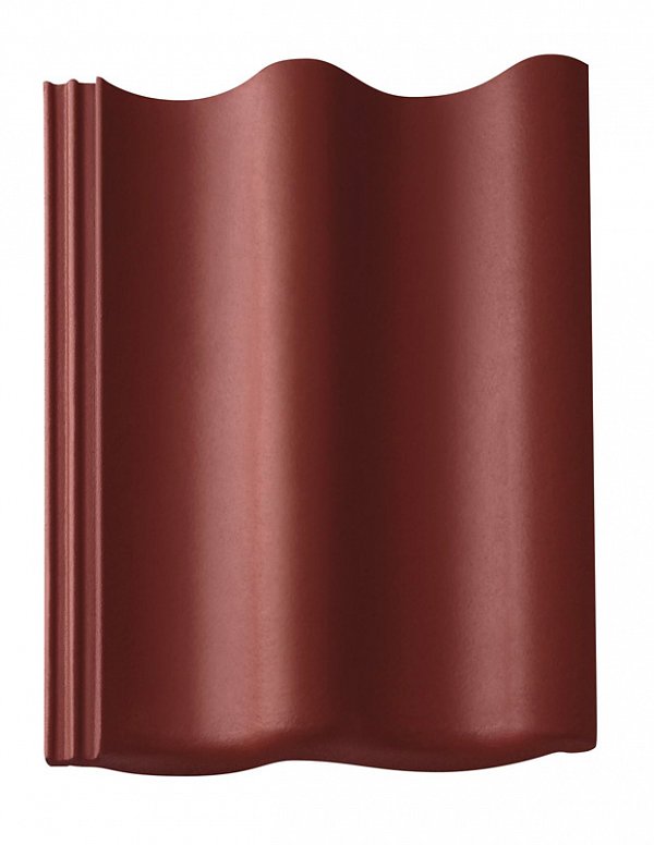 Цементно-песчаная черепица рядовая, Harzer Pfanne 7, Star Matt, Темно-красный, Braas