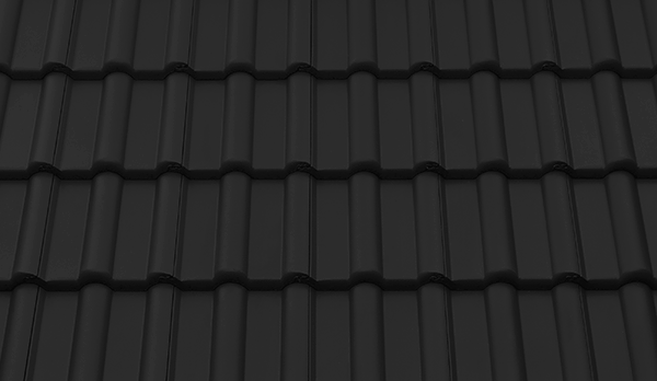 Цементно-песчаная черепица рядовая, ФП, Черный, Braas