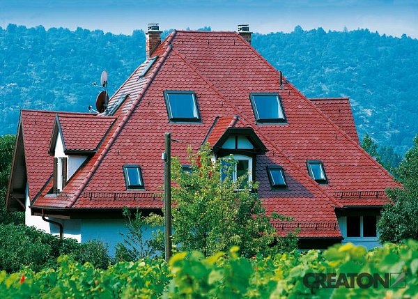 Керамическая черепица Creaton Biber Klassik Finesse, цвет Красный