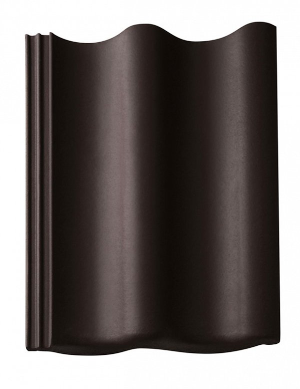 Цементно-песчаная черепица рядовая, Harzer Pfanne, Star Matt, Черный, Braas