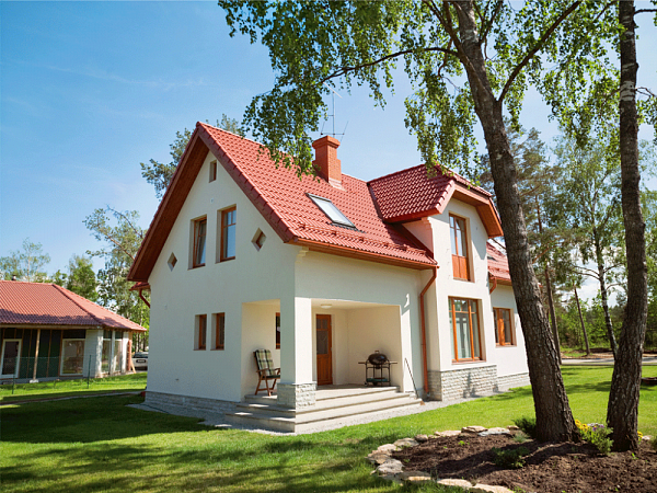 Цементно-песчаная черепица рядовая, Протектор, Красный, Braas