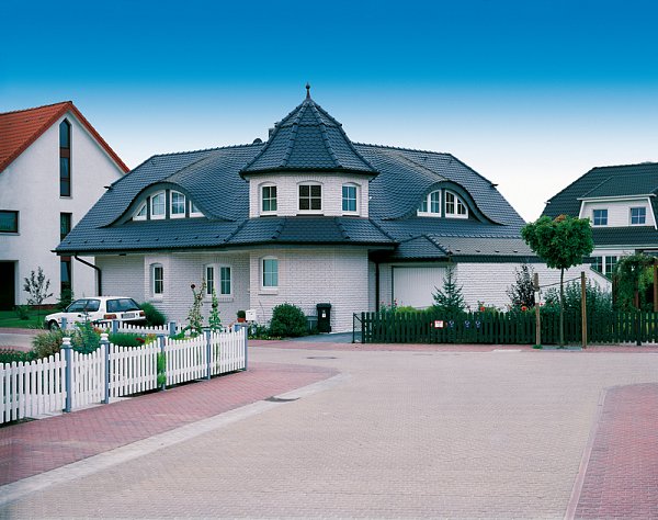 Керамическая черепица Creaton Biber Klassik Rundschnitt AUT, Сланец