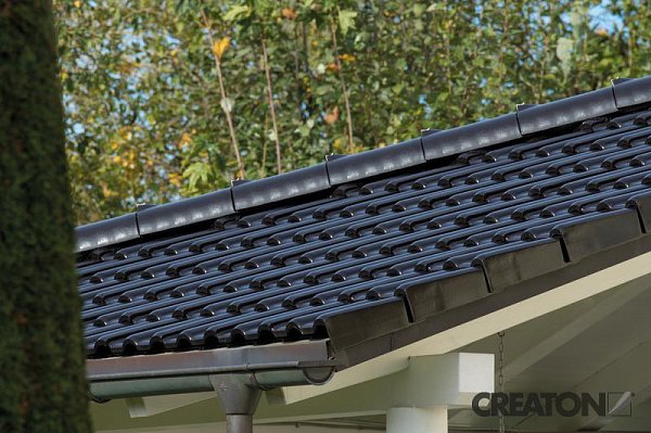 Керамическая черепица Creaton Maxima Finesse, цвет Черная глазурь