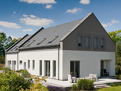 Цементно-песчаная черепица рядовая, Тевива, Графит, Braas