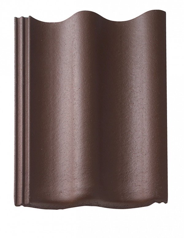 Цементно-песчаная черепица рядовая, Harzer Pfanne 7, Темно-коричневый, Braas