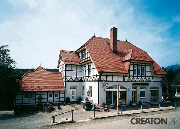 Керамическая черепица Creaton Biber, Klassik, цвет Натуральный красный